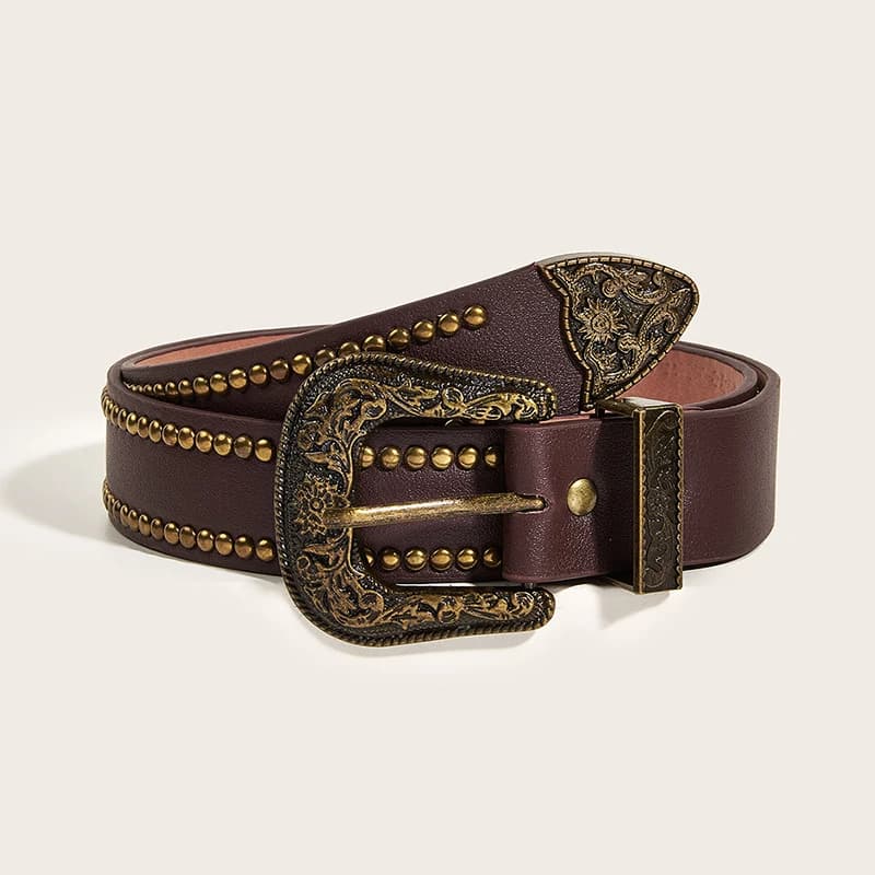 New New Retro Nail Trend Fashion Punk Style Belt Personality Men's And Women's Jeans Universal Belt