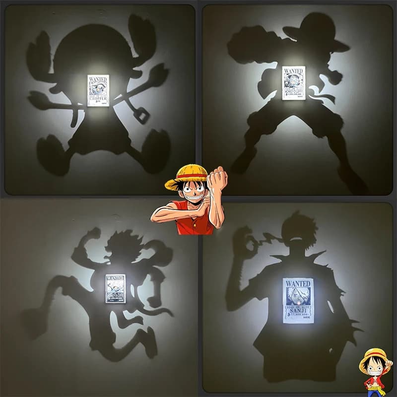 Cartoon Toy One Piece Light Shadow Lamp Projector Lamp Night Light Creative Chopper Monkey D.luffy Sanji Holiday Surprise Gift