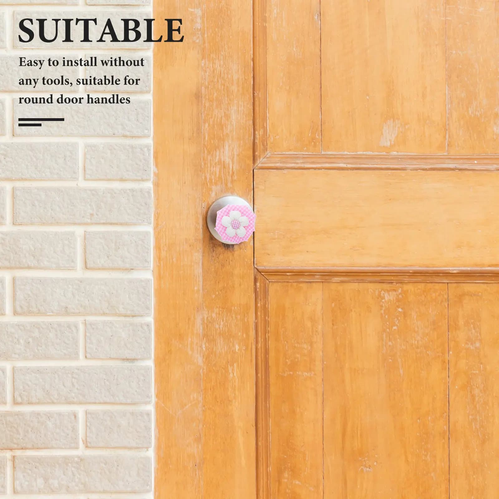2 coperture protettive per maniglie delle porte, morbide e rotonde, per la sicurezza domestica, decorazioni in tessuto con design floreale, coprimaniglie per armadietti e pareti.