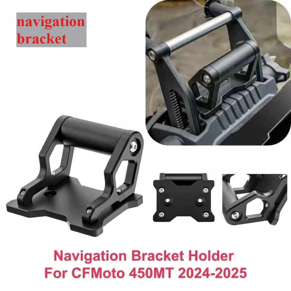 Supporto Anteriore Moto per Smartphone CFMoto 450 MT 2024-2025 - Supporto GPS Nero per CF Moto 450MT