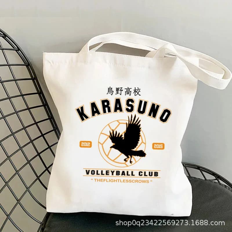 Anime Haikyuuu Printed Canvas Bag for Students with a Shoulder in Stock