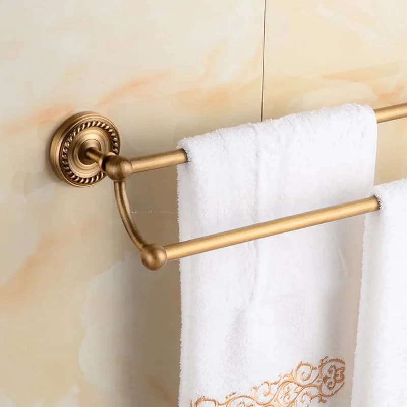 . Set di accessori da bagno in ottone massiccio, gancio per accappatoio, portarotolo, portasciugamani, cestino per sapone, set di raccordi per il bagno 0