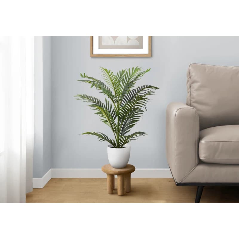 Pianta artificiale, 28 alte, palma, da interno, finta, finta, da pavimento, verde, in vaso, vero tocco, decorativa, foglie verdi, bianco P