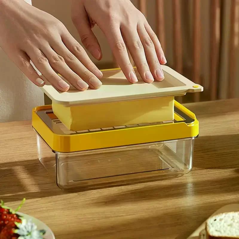 1PC Butter Portioning Cutting Preservation Box Transparent With Cover Storage Box Food Grade Refrigerator Specific Plastic Box