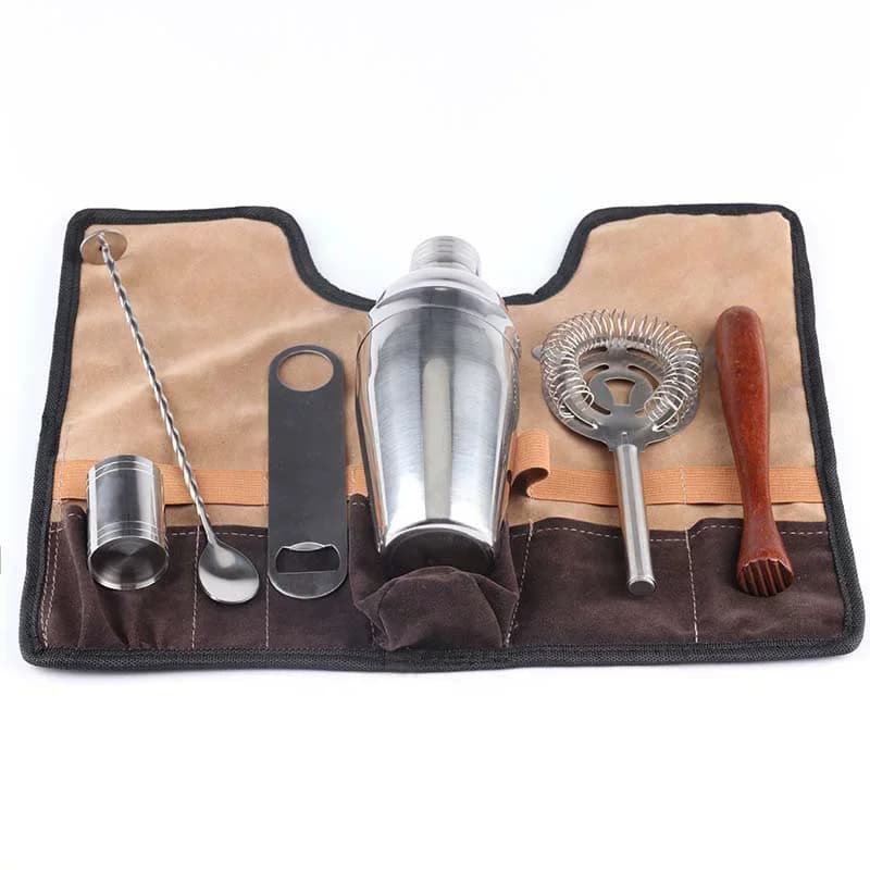 Borsa per attrezzi da bar Kit per attrezzi da bar Set di borse per cocktail Shaker Kit da cocktail
