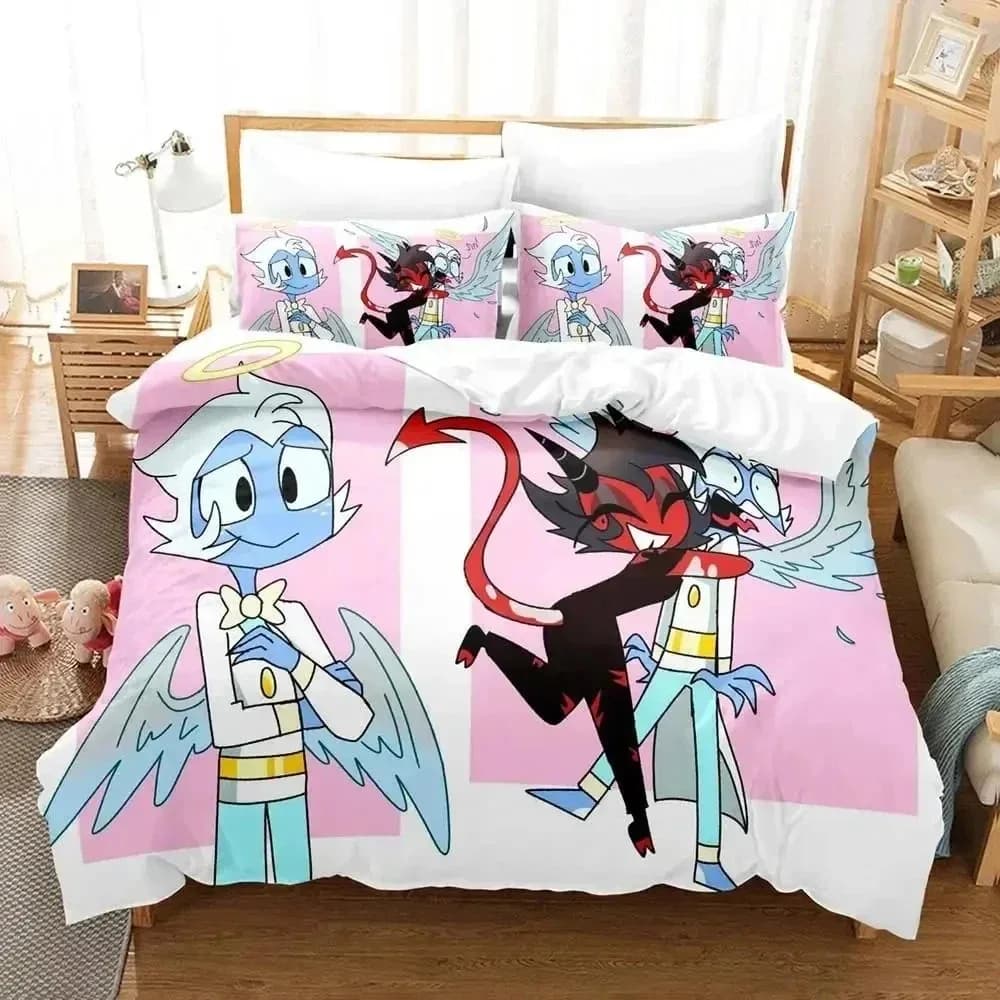 Nuova stampa 3D Hazbin Moxxie Hotel Set biancheria da letto Camera da letto Morbido copriletti moderni Comodo copripiumino Copripiumino e federa