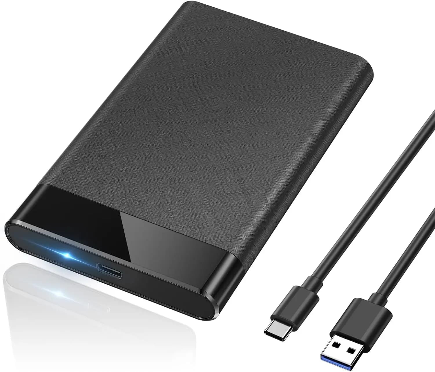 Box esterno per disco rigido da 2,5 pollici SSD/HDD con USB-C 3.1 Gen 2 a 6 Gbps e SATA III, senza bisogno di attrezzi.