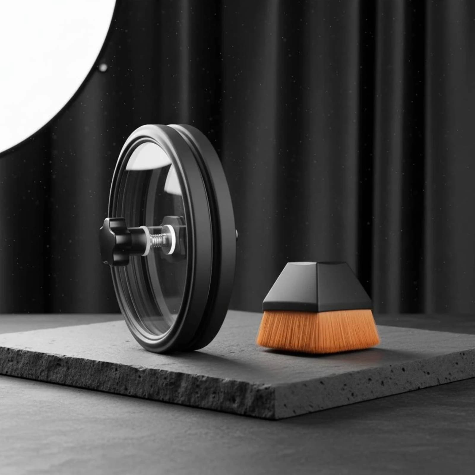 Morsetto per la pulizia di dischi in vinile con bordo lucidato, spazzola per la pulizia di dischi in vinile, accessorio audio, attrezzo rotondo per la rimozione della polvere per strumenti musicali