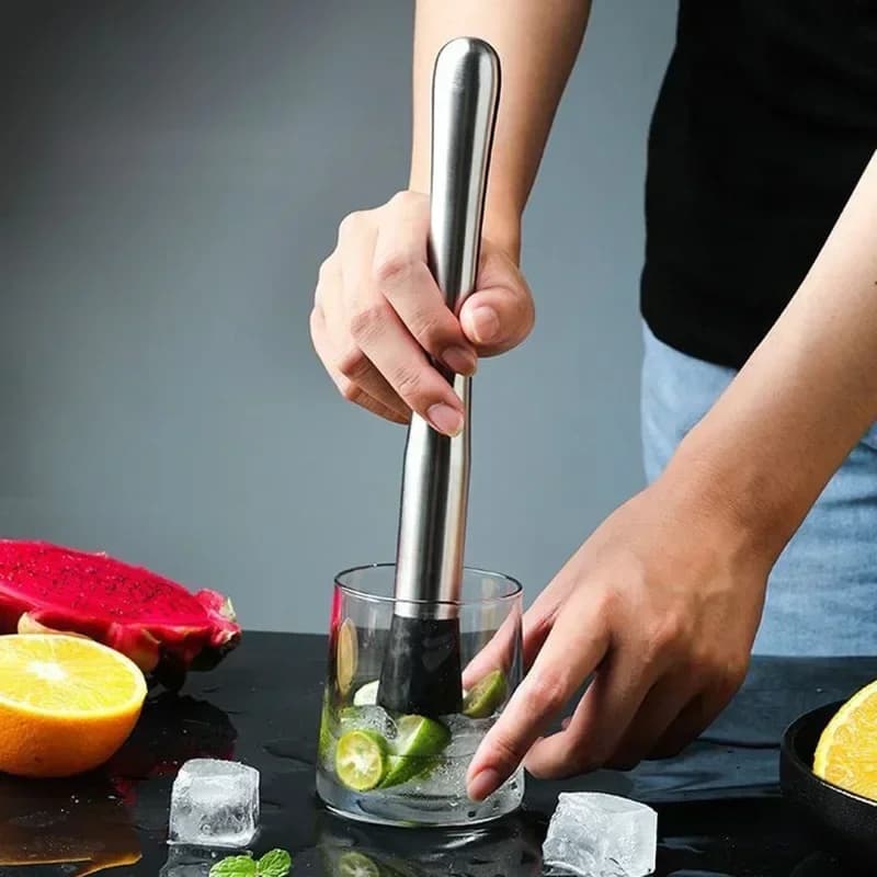 Muddler per cocktail in acciaio inossidabile Bastone per miscelazione vino Bar Shaker per cocktail Mojito Muddler alla menta Frantoio per ghiaccio Martello Baristi Barware