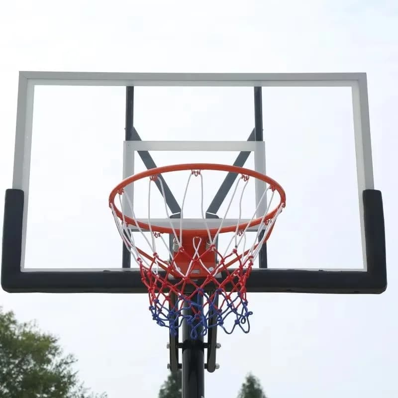 Supporto da basket con palo in acciaio rotondo per attrezzatura sportiva da esterno portatile con tabellone da basket di alta qualità