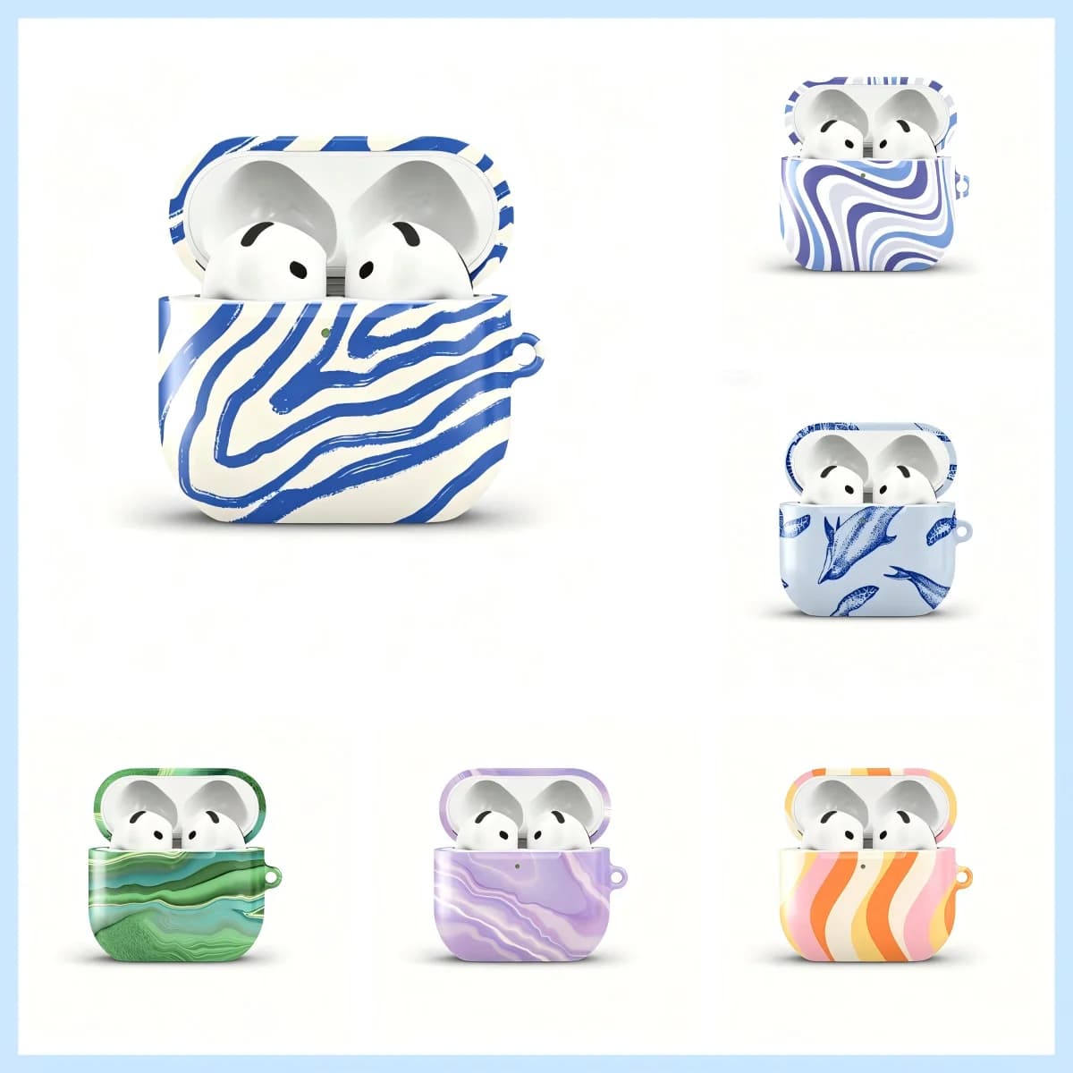 Lavender Swirl Sunshine Luxury BUGRs Shockproof Protective Glossy HD Hard PC Cover Case For AirPods Earphone 1 2 3 Pro Pro2