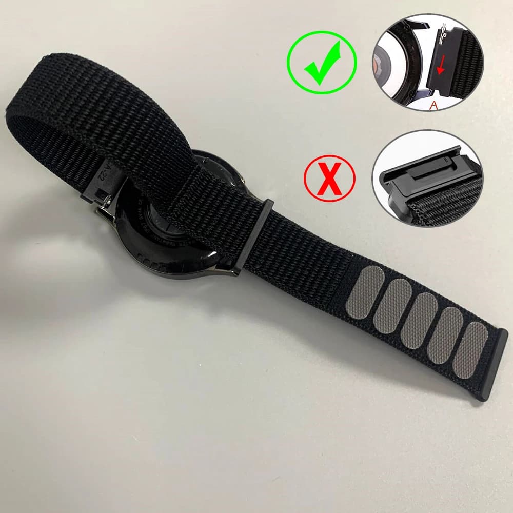 Cinturino in nylon da 20mm/22mm per Garmin Forerunner 165 645 265 570/Venu 4 3 Sq 2/Vivoactive4 5 6 Sostituisci il braccialetto per cinturino AMAZFIT