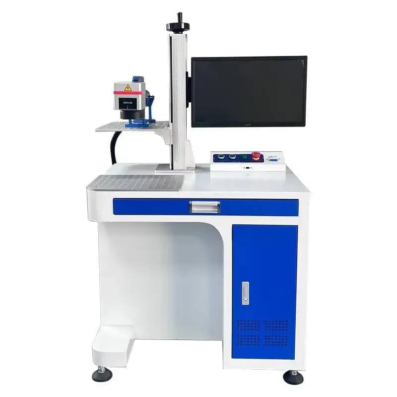 Portable Fiber Table Machine with Metal Card Label Engraving, Double Use Laser Marking