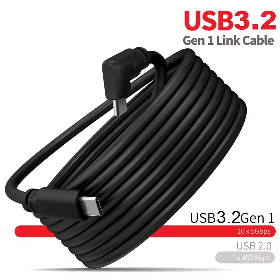 Cavo di ricarica Link da 5M (16FT) per Quest 3S/3, Meta Quest Pro, Pico 4, PS5, PSVR2 - Accessori PC USB 3.2 Type-C, Cavo Link Quest 3R