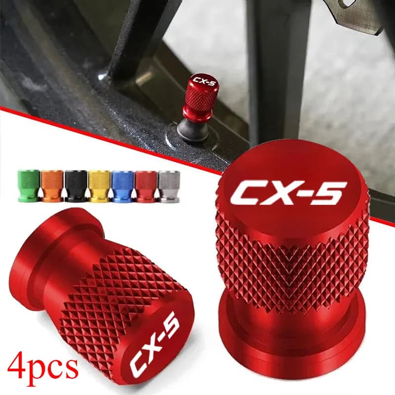 For Mazda CX5 CX-5 Logo Car Decor Auto Accessories 4Pcs Car Wheel Tire Valve Caps Tyre Stem Covers Airdust Waterproof