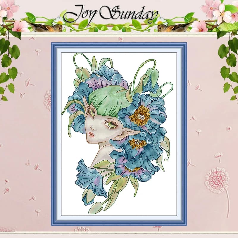 Orchid Spirit Flower Patterns Counted Cross Stitch Set DIY 11CT 14CT 16CT HD Stamped DMC Cross-stitch Kit Embroidery Needlework