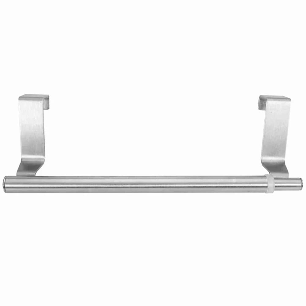 Practical Stainless Steel Towel Rack Retractable Silver Towel Holder Space Saving No Drilling Towel Bar over Door
