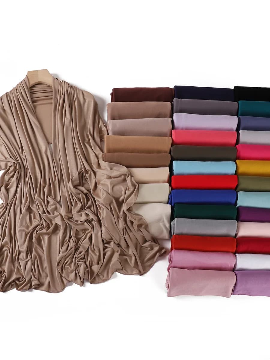Soft Elastic Modal Cotton Scarf Large Size Color Sweat Cloth Silk Headscarf Breathable Summer Travel Accessories