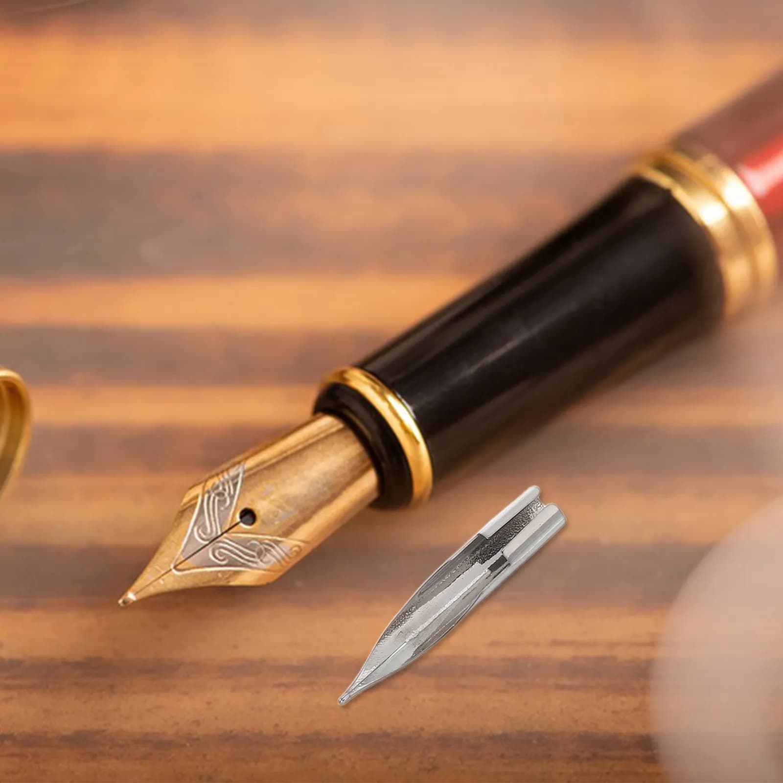 25Pcs Steel Fountain Pen Nibs 0.38mm Fine Tip Replacement Smooth Writing Long Term Durability Precision Fit Calligraphy Drawing