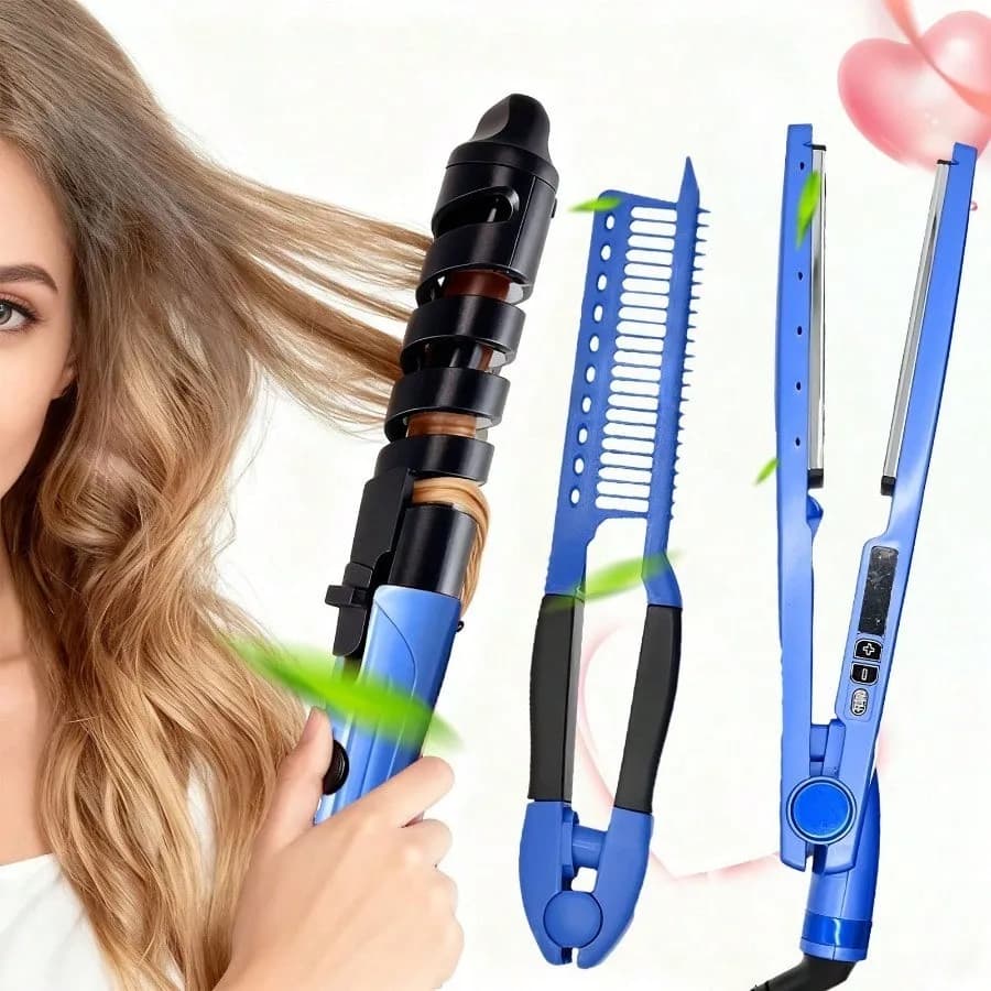 Set di Styling Multifunzionale | Strumenti per la cura e lo styling dei capelli, inclusi piastre per capelli, ferri da stiro, arricciacapelli e altro ancora.
