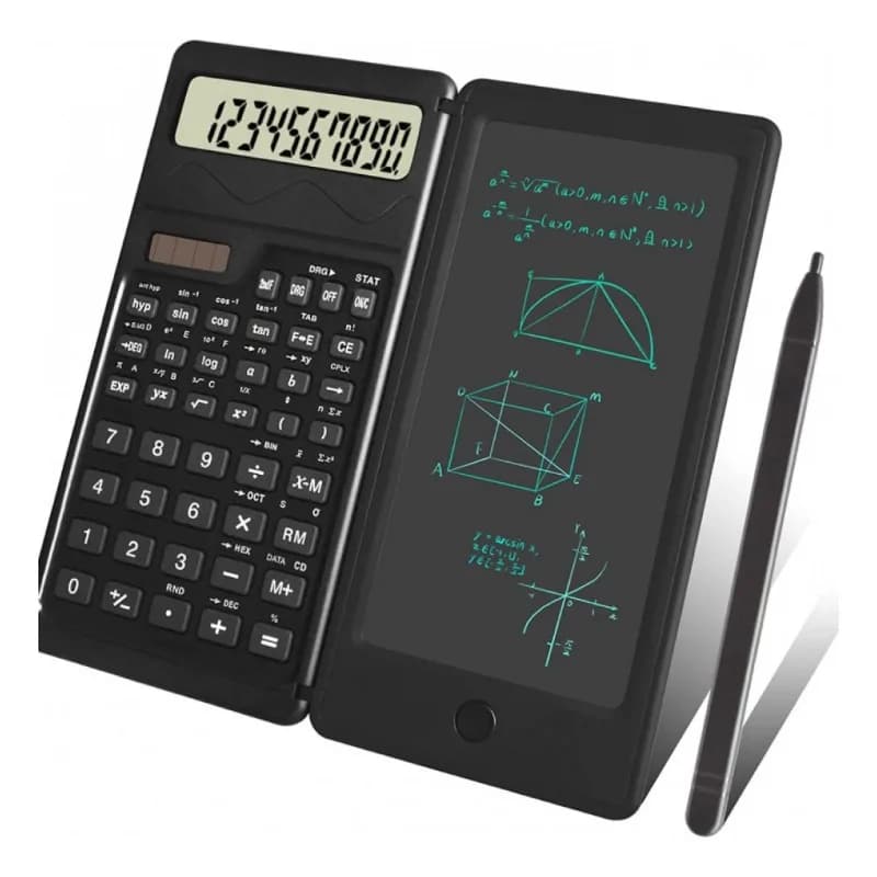 Calcolatrice Scientifica Intelligente Pieghevole con Tablet di Scrittura da 6 Pollici, Display LCD a 10 Cifre, Multiuso per Scuola, Contabilità e Ufficio