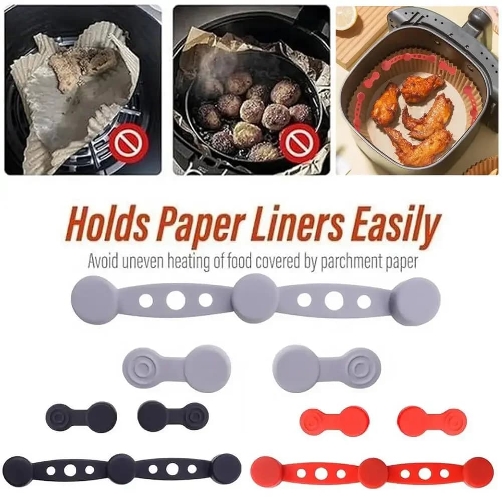 Air Frying Magnet Silicone Buckle Baking Card Fixing Tool Disposable sheet with magnetic closure for high temperature resistant air fryer