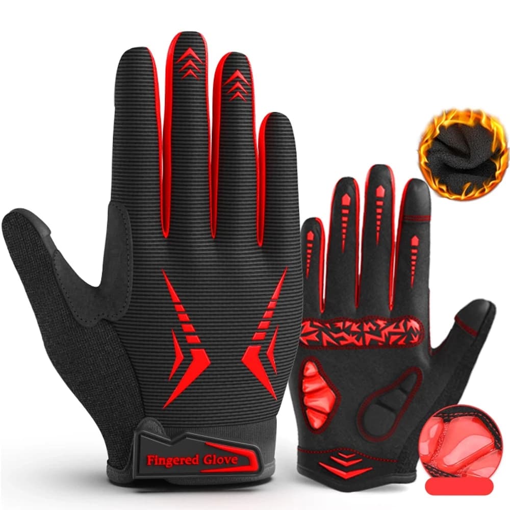 Guanti da ciclismo invernali Guanti termici antivento caldi in pile polare Sport all'aria aperta Touchscreen Guanti da ciclismo per moto Uomo Donna