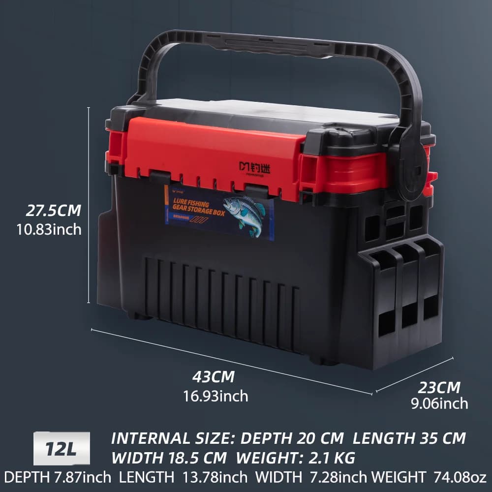 Fishingfans 6L 12L Fishing Box Organizer Multi-function Lure Live Fish Bucket Thickening Storage Box Fishing Tackle Box