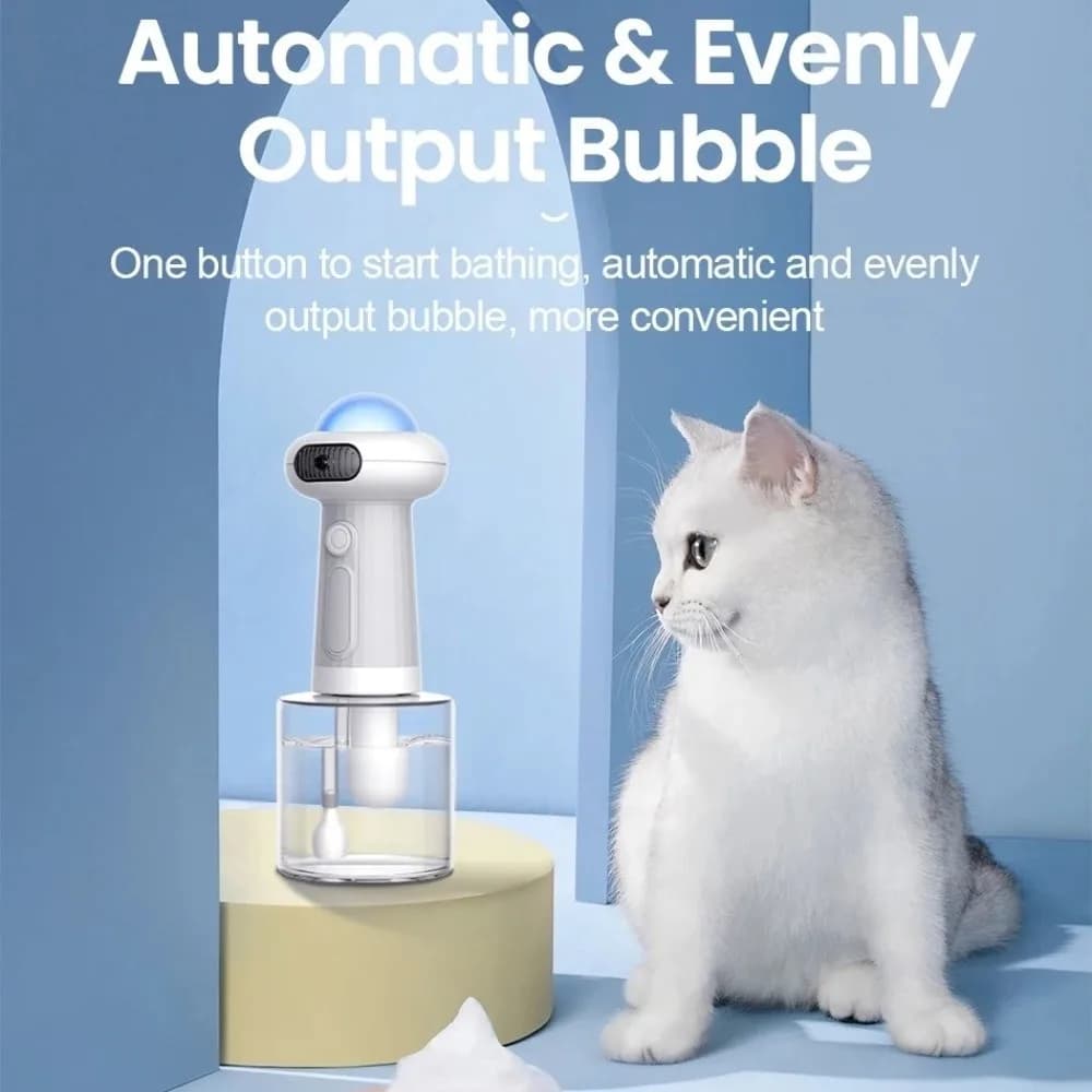 Macchina da bagno elettrica per animali domestici Shampoo facile da usare Dispenser di sapone per la pulizia del cane Comodo gorgogliatore da bagno per cani e gatti senza fili