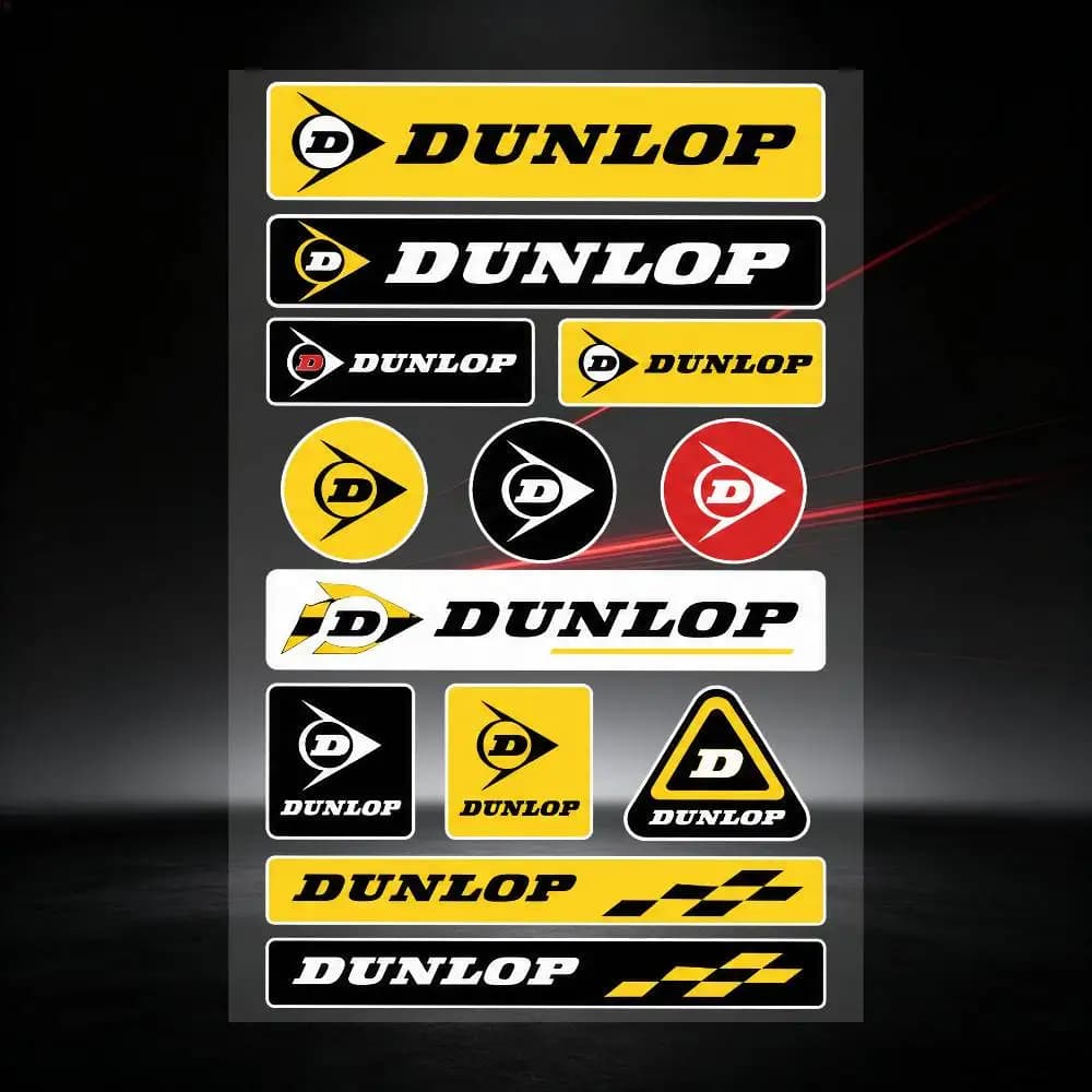 Dunlop All Purpose Reflective Waterproof Scratch Blocker Decal Car Bike Helmet Cup Refrigerator Decorative Stickers