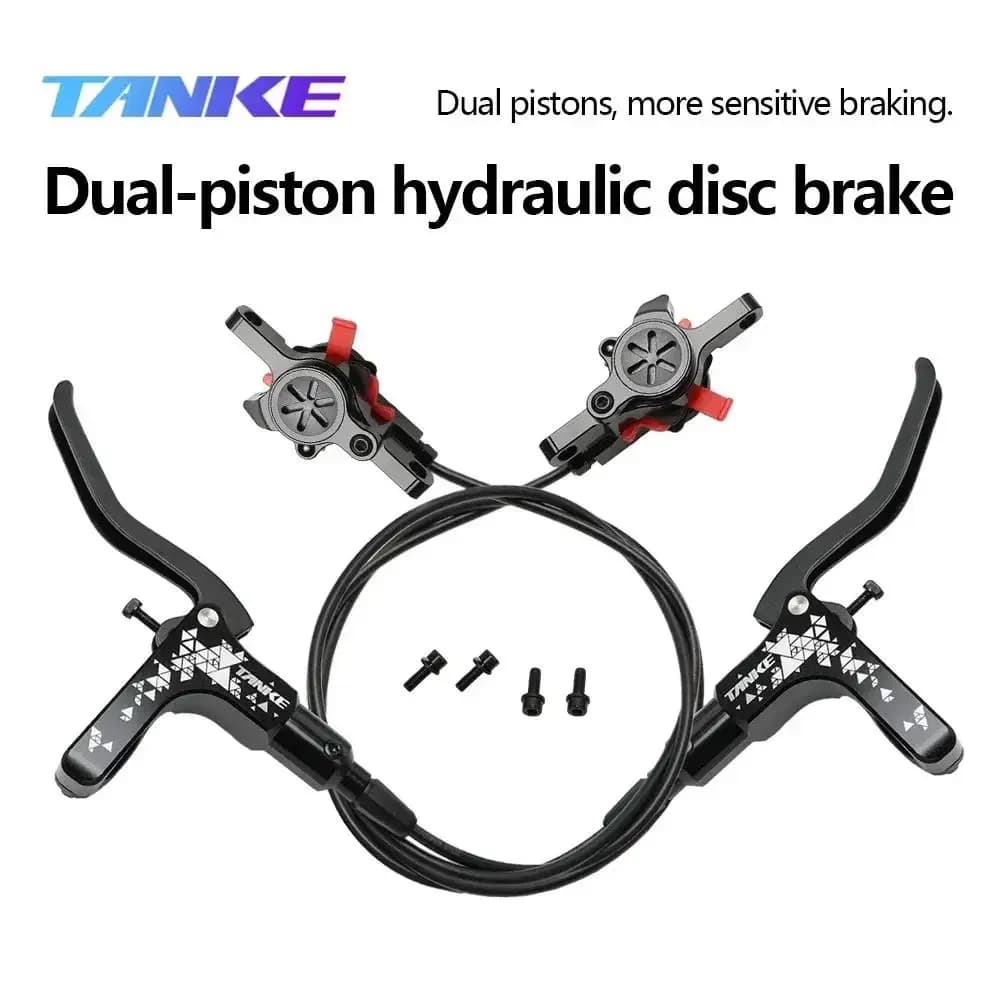 TANKE MTB Hydraulic Disc Brake Set 160mm Rotors Oil Calliper Plate Mountain Bicycle Clamp Handle Bike Double piston oil brake