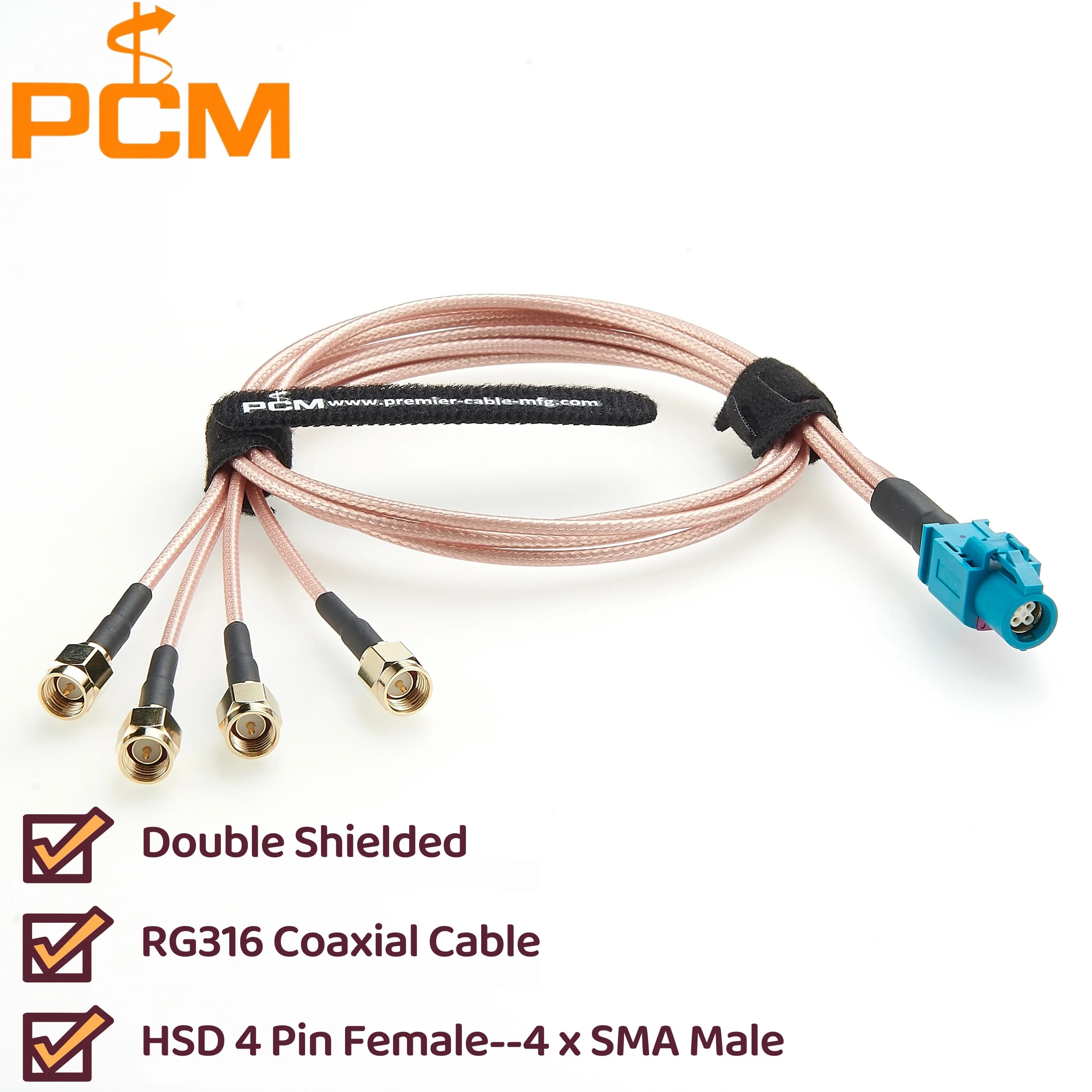 Cavo sdoppiatore HSD 4 pin femmina a 4 SMA maschio Cavo coassiale RF RG316 per GSM GPS DAB WIFI Car Stero Antenna automatica 50 Ohm