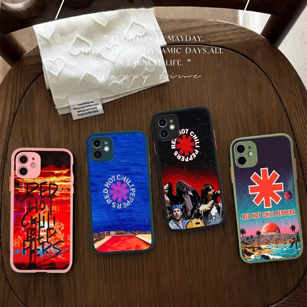 R-Red Hot C-Chili Peppers Band Matte Protective Case for iPhone 16 15 14 13 12 11 Pro Max X XS MAX Protection Case