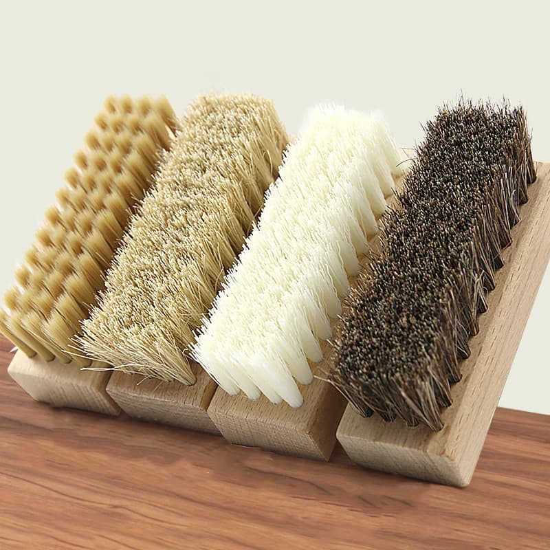 1PC setole di maiale spazzola per scarpe per pantofole spazzola per scarpe da ginnastica spazzole per pulizia scarpe spazzola per stivali detergente manico in legno spazzola per scarpe