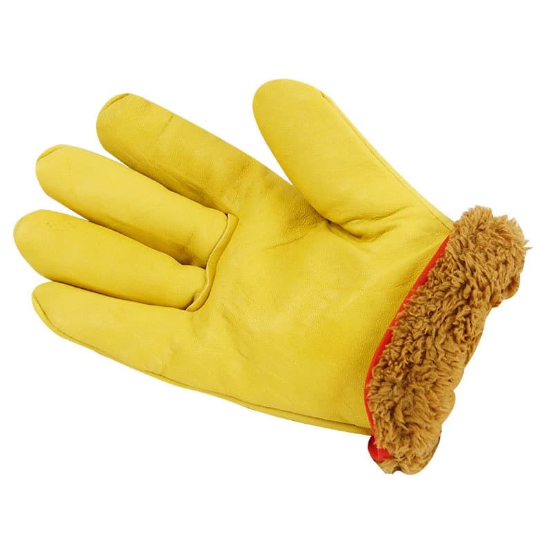 Guanti da lavoro invernali Guanti da moto termici in pelle Guanti da lavoro per congelatore con fodera in cotone per climi freddi Taglia unica