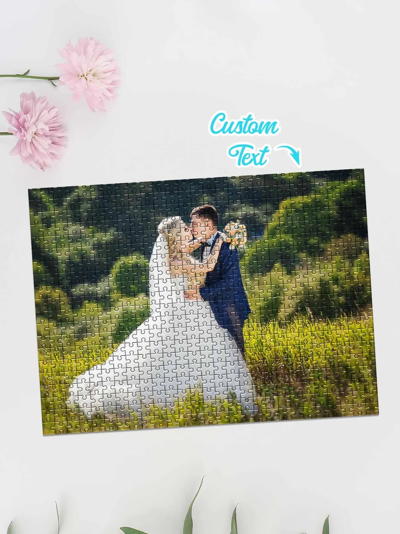 Puzzle Personalizzato con Foto 35/300/500/1000 Pezzi, Regalo per Matrimonio, San Valentino, Anniversario, Compleanno, Regalo d'Amore