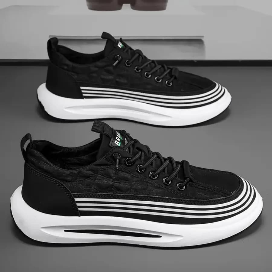 Sneaker da Uomo Versatili con Chiusura a Zip, Design Low-Top, Traspiranti in Tessuto, Comode e Casual, Nuova Collezione Estate 2024