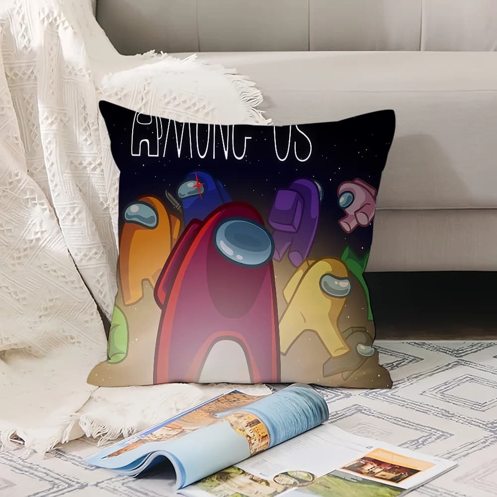 Federa per cuscino A-Among U-Us, videogiochi per feste, cuscini da ufficio, adatti per divano, auto, camera da letto, federa decorativa