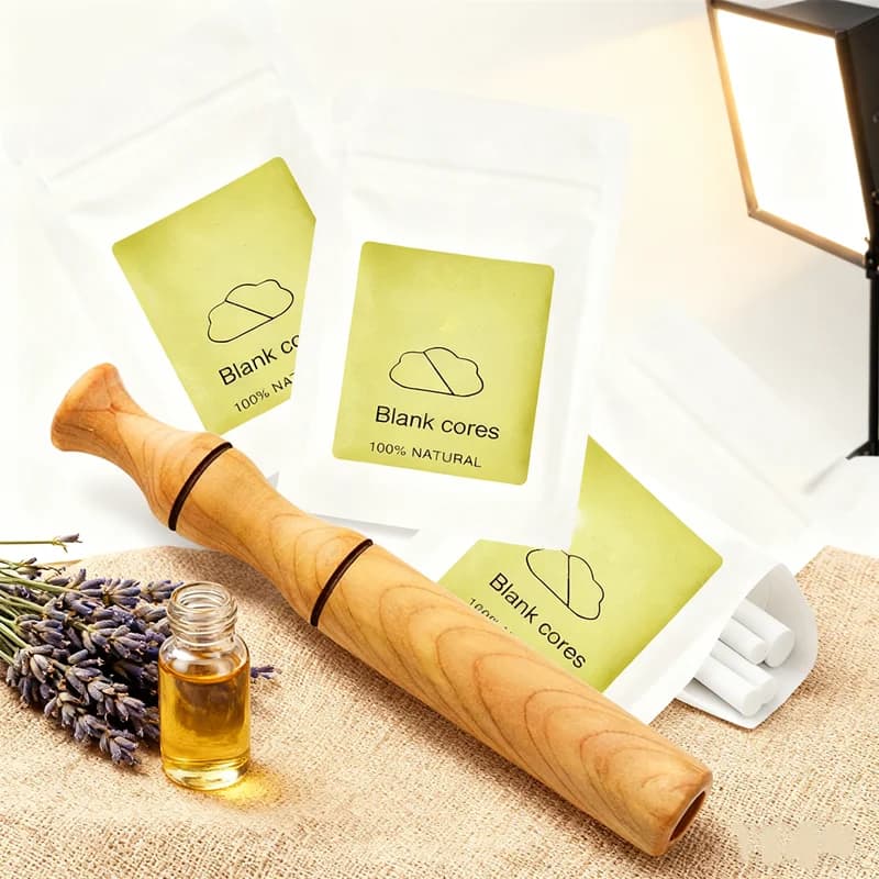NEW Quit Smoking Inhaler Stick with Aromatherapy, Portable Essential Oil Diffuser, Wooden Personal Inhaler for Mood Enhancement