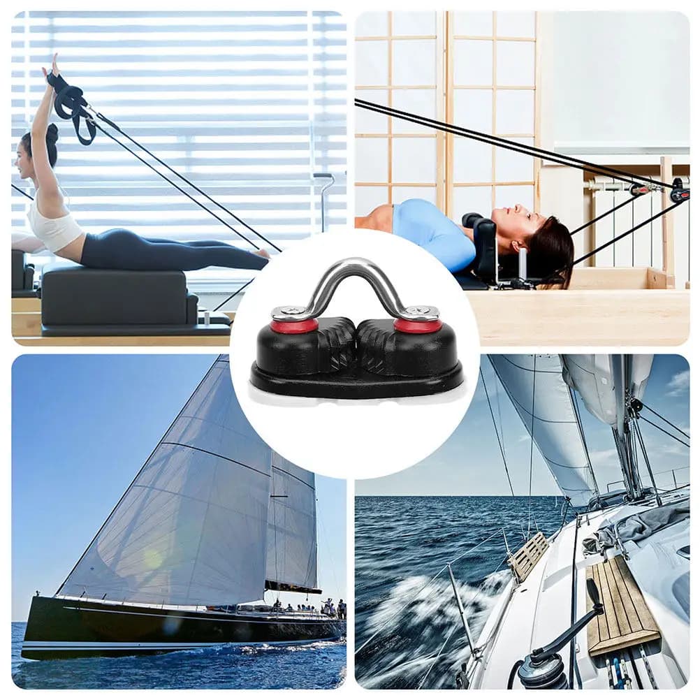 2 Pezzi Anelli di Guida per Corde in Lega di Alluminio, Fermacorda per Ancora, Accessori per Barche a Vela e Kayak, Nero