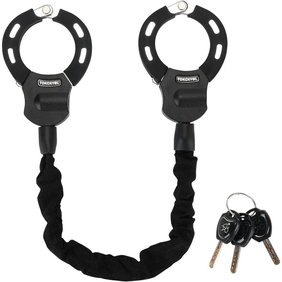 Lucchetto per scooter resistente per scooter elettrici, biciclette e motocicli Lucchetto a catena antifurto rinforzato da 94 cm x 6 mm con 3 chiavi