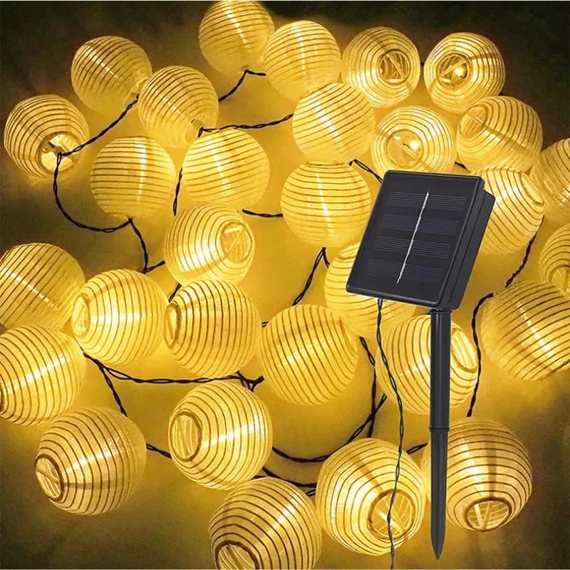 Luci a corda per lanterne solari Luci da fata per ghirlanda da esterno impermeabili Luce per decorazioni da giardino ad energia solare per la festa di nozze di Natale