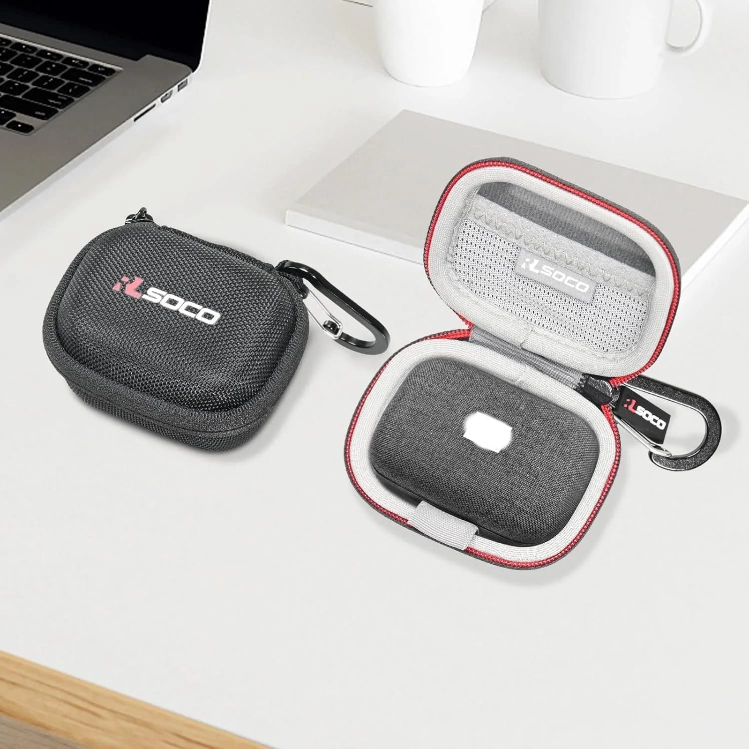 Portable Storage Suitable for Sennheiser Momentum True Wireless 4/3 Smart Earbuds Orginazer Carrying Bag-Black/Grey-Case Only