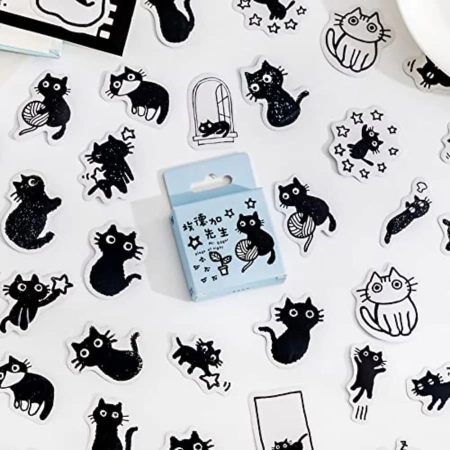Adesivi di Gatti Carini per Scrapbooking, Bullet Journal, Decorazione Fai-da-Te, Planner, Valigie, Diari, Quaderni, Album, Laptop