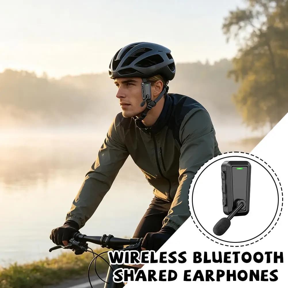 Helmet Intercom Wireless Headset Noise Cancellation Waterproof Stereo Earphone Motorcycle Bicycle Riding Clear Sound