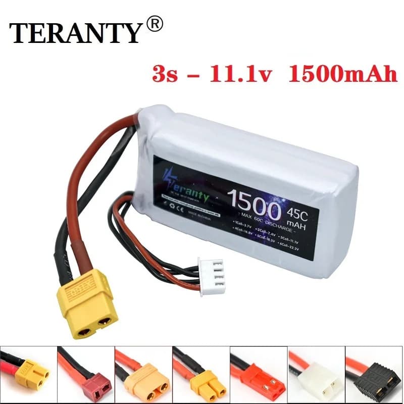Batteria LiPo 3S 11.1v 1500mAh per aereo elicottero per auto Rc Batteria Lipo ricaricabile da 11.1 v Spina T/XT60/JST per WLtoys V950