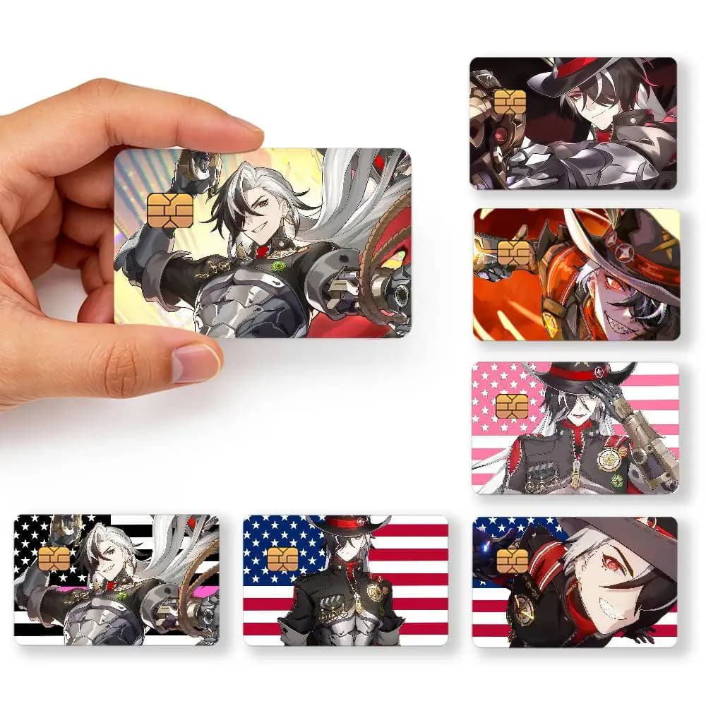 Adesivi Protettivi per Carte di Credito e Chip con Design Artistico Ispirato al Gioco Honkai Star Rail Boothill