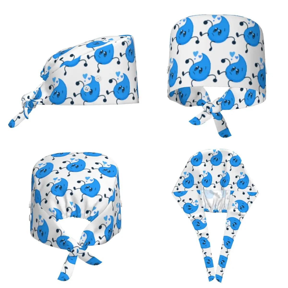 Bfdi Teardrop Scrub Hat Doctor Working Surgical Cap Men Women Adjustable Nursing Caps for Dentist