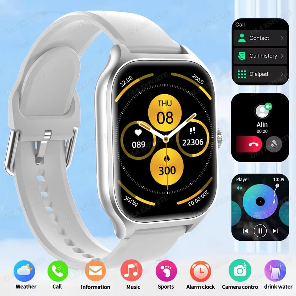 2025 Nuovo Smart Watch Bluetooth Chiamata Messaggio Promemoria Monitoraggio della salute 24 ore su 24 Quadrante wireless Smart Watch Regalo per uomini e donne