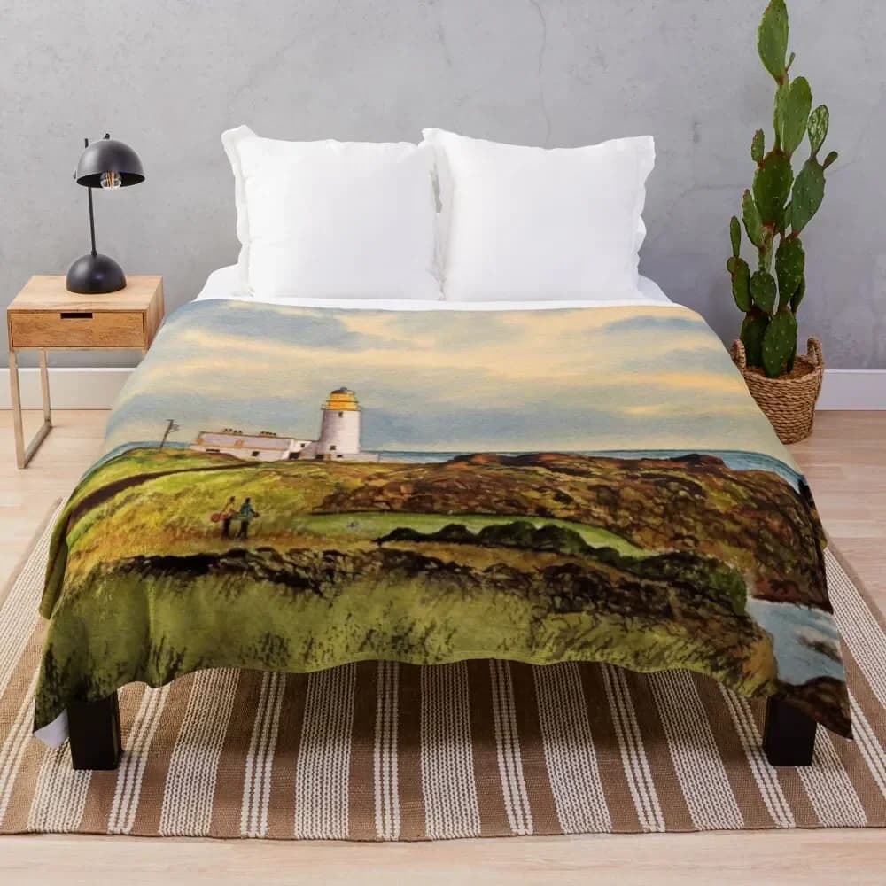 Coperta in flanella calda Turnberry Golf Course 9th Tee per divano, sedia, camera da letto